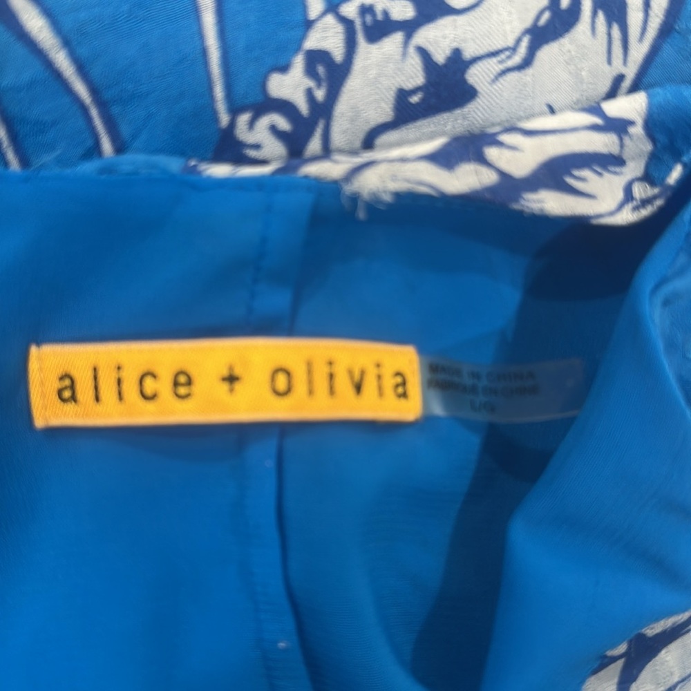 Alice + Olivia Vibrant Blue Floral Mini Dress - Picture 5 of 5